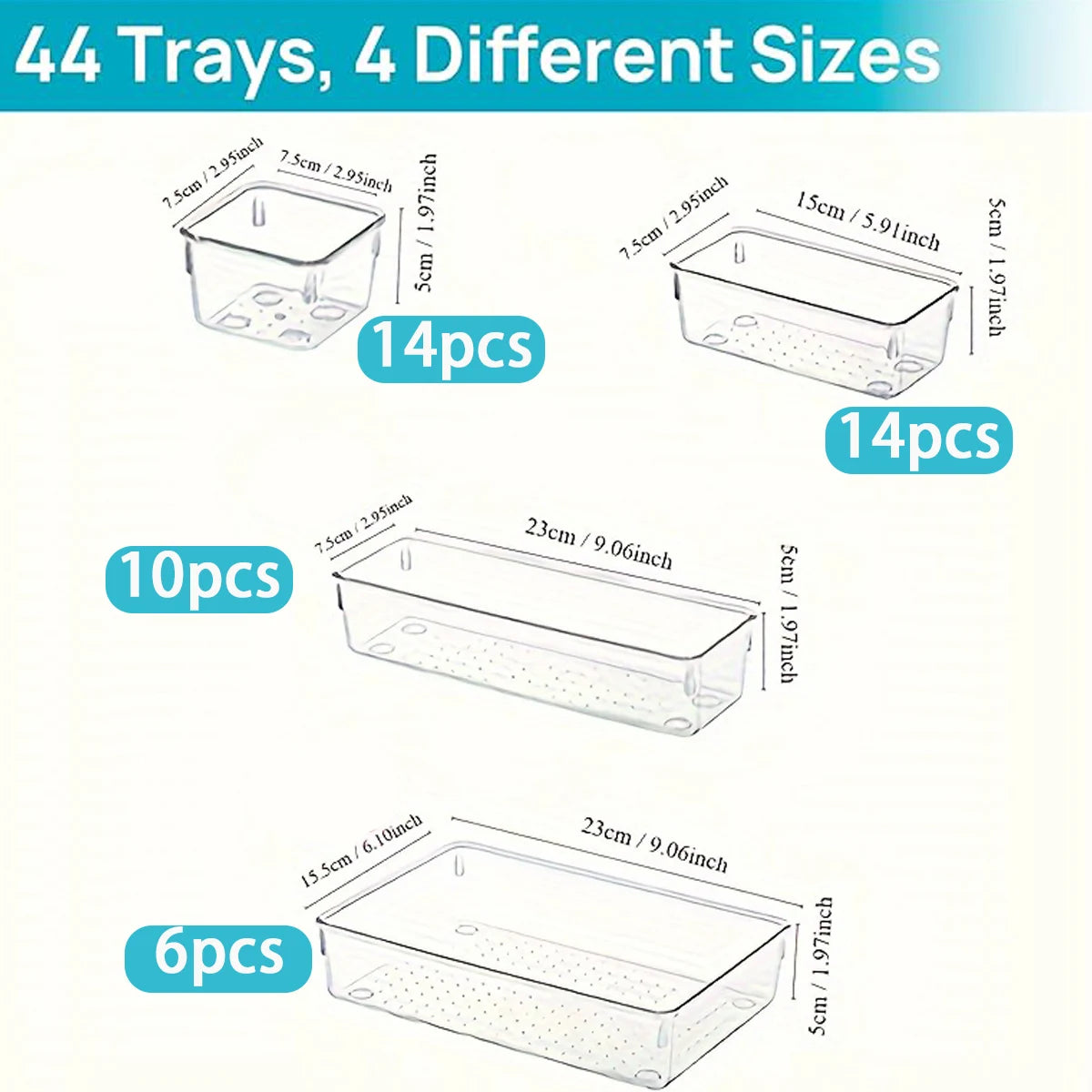 Multi Functional Plastic Drawer Storage Box Organizer Set