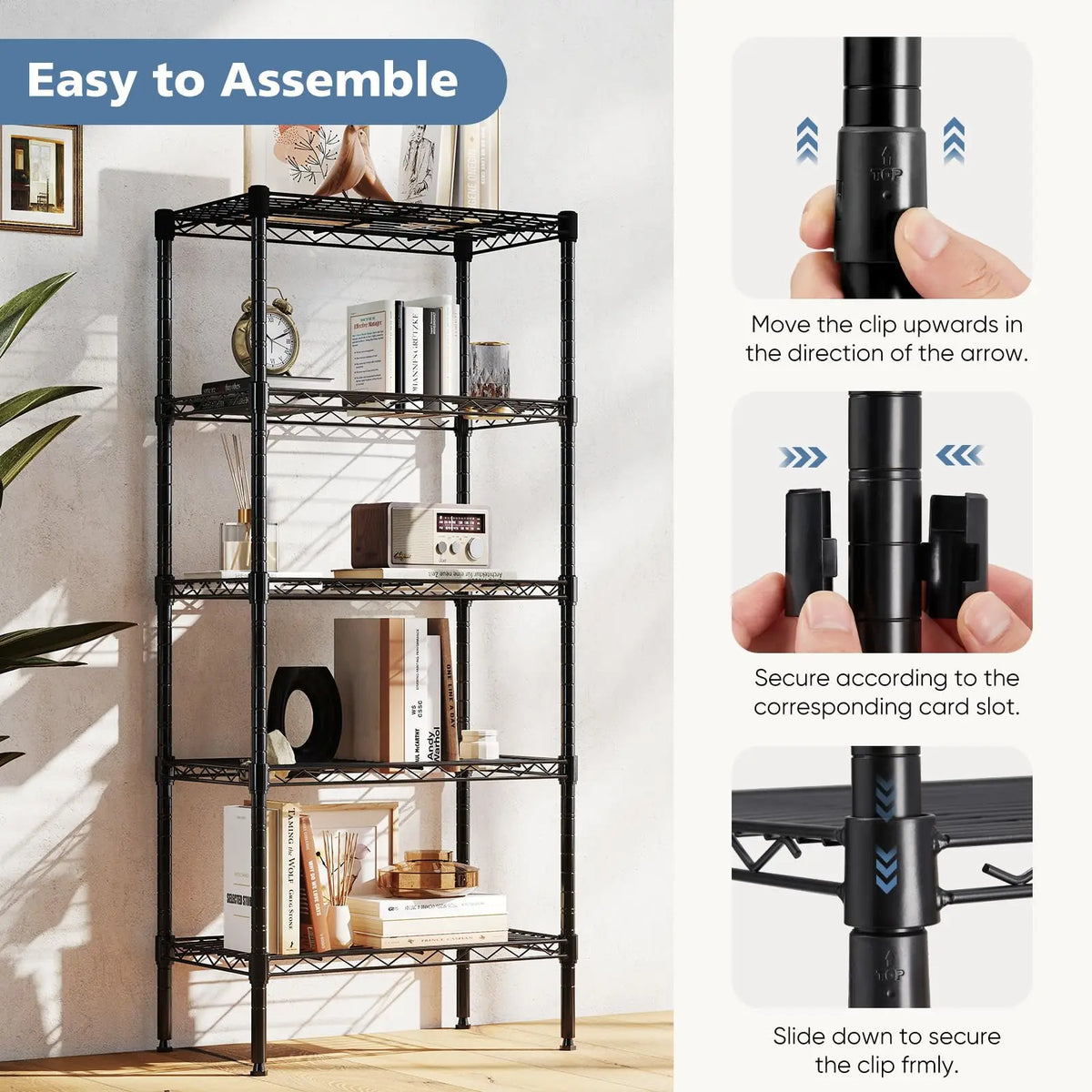 JHK Adjustable Metal Wire Storage Rack Organizer Shelf