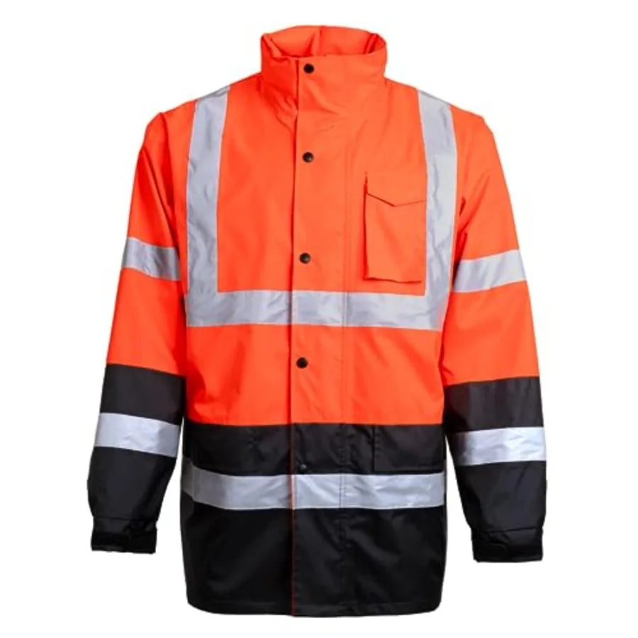 High Visibility Waterproof Safety Jacket With Mesh Lining Protection