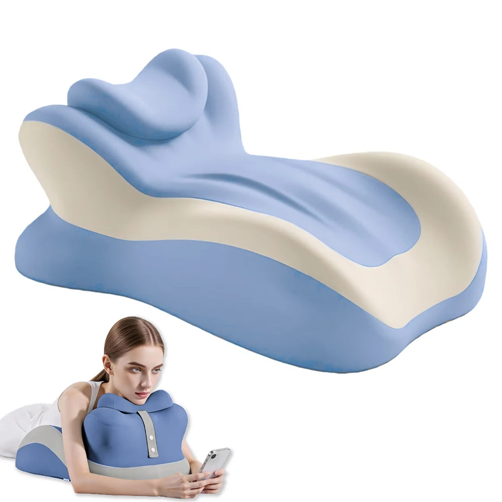 Ergonomic Memory Foam Prone Reading Pillow Removable Headrest Support