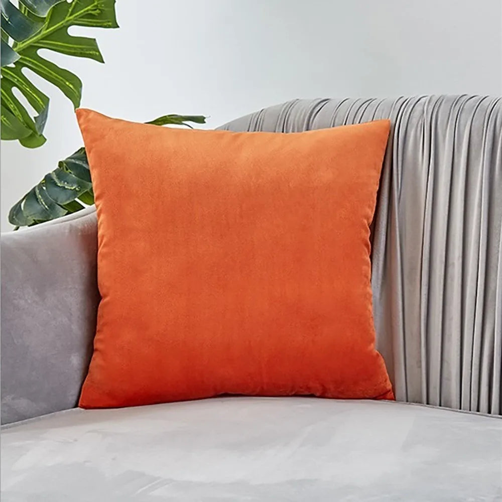 Premium Cotton Throw Pillow Set With Silk Filling Zippered Cover
