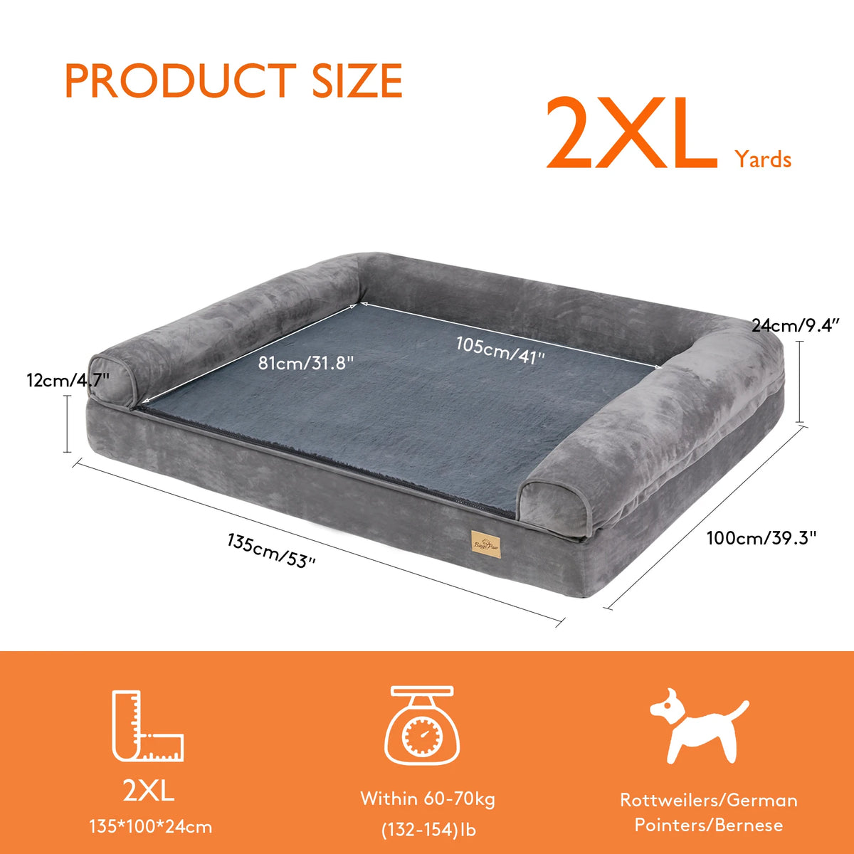 Bingopaw Orthopedic Dog Bed With Removable Washable Soft Foam Cover