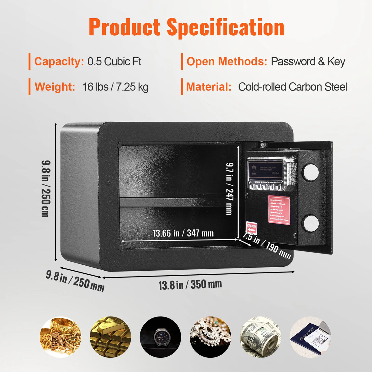 SucceBuy Electronic Digital Security Safe Box With Override Key