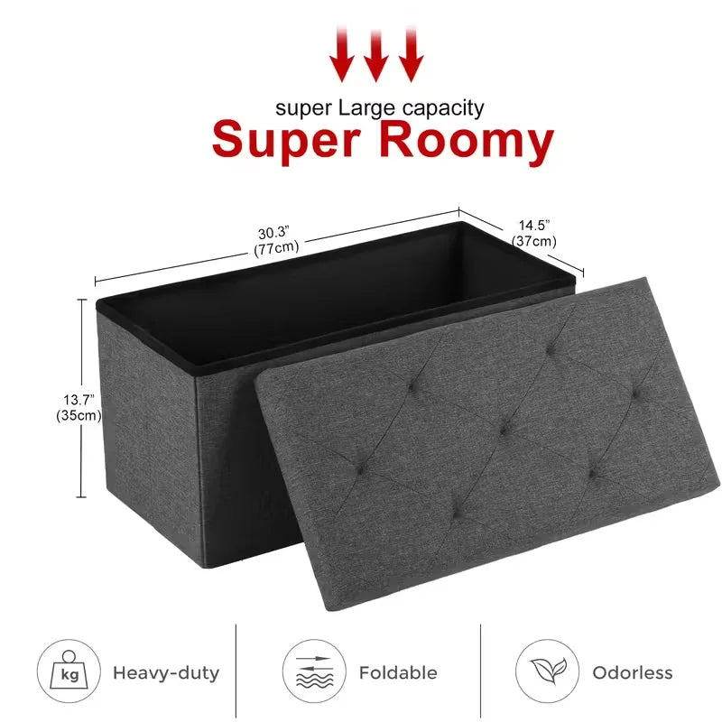Multi Purpose Heavy Duty Folding Storage Ottoman Bench