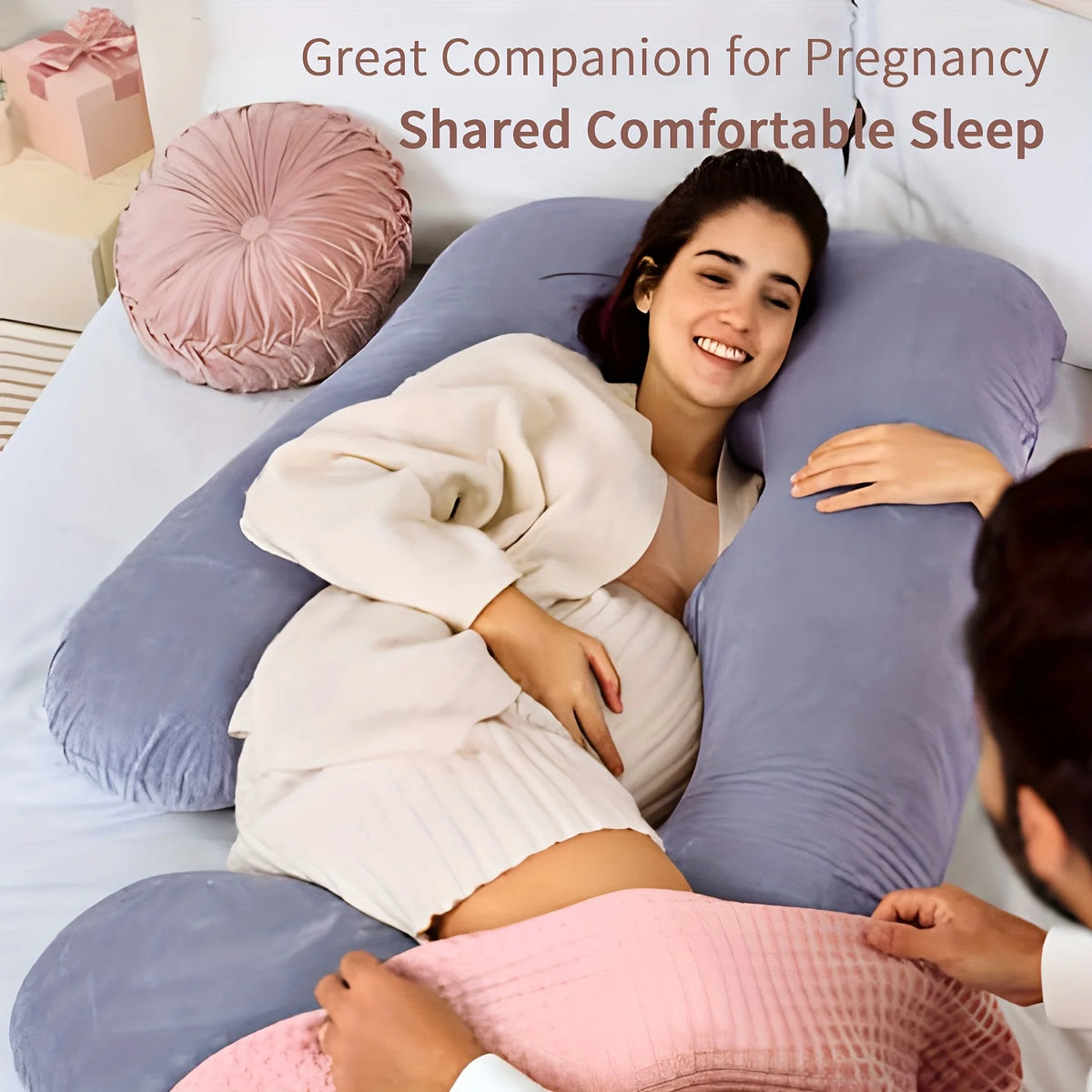 Detachable G-Shaped Maternity Pillow With Lumbar Support For Pregnancy