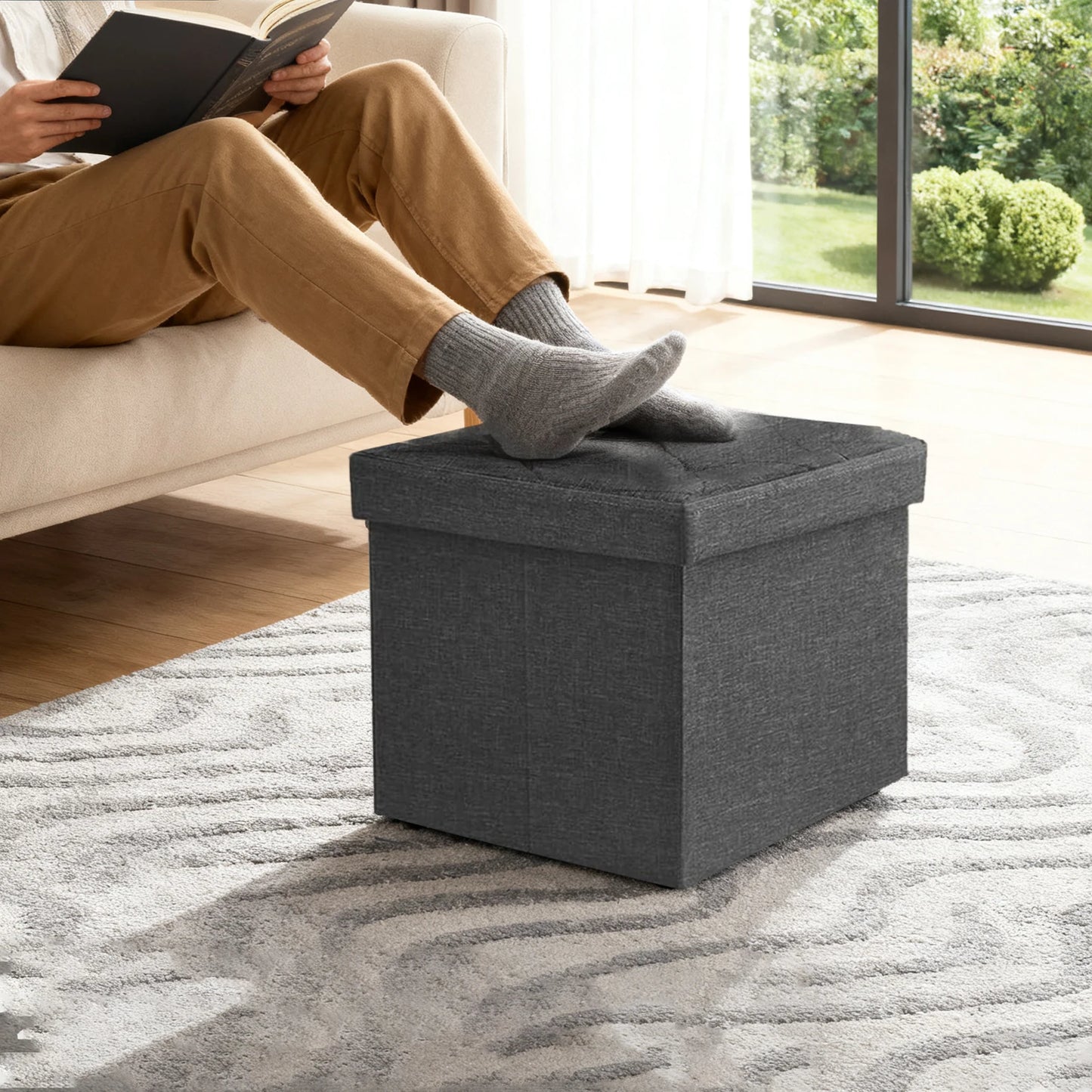 Multi Purpose Heavy Duty Folding Storage Ottoman Bench