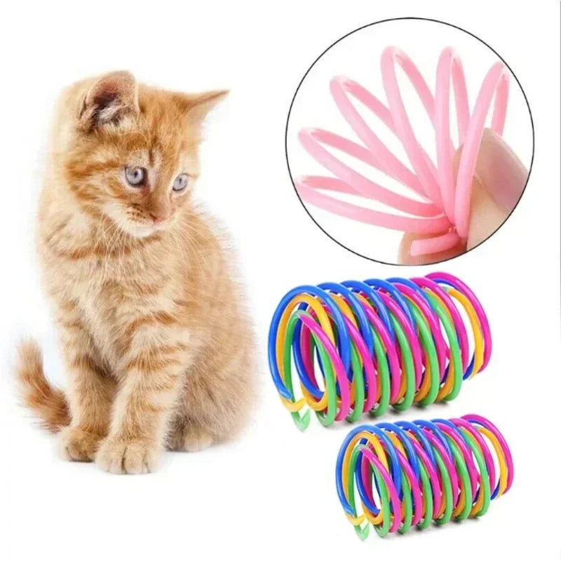 Interactive Cat Spring Coil Toys Durable Plastic For Cats
