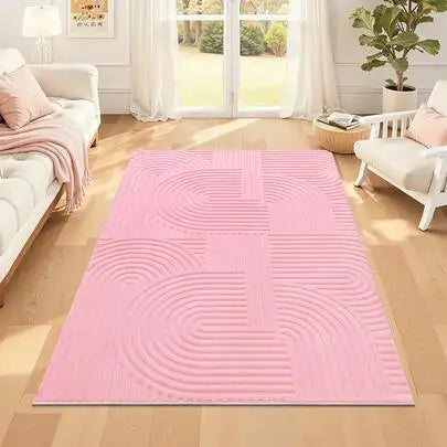 Fluffy Washable Wool Area Rug For Modern Bedroom Flooring
