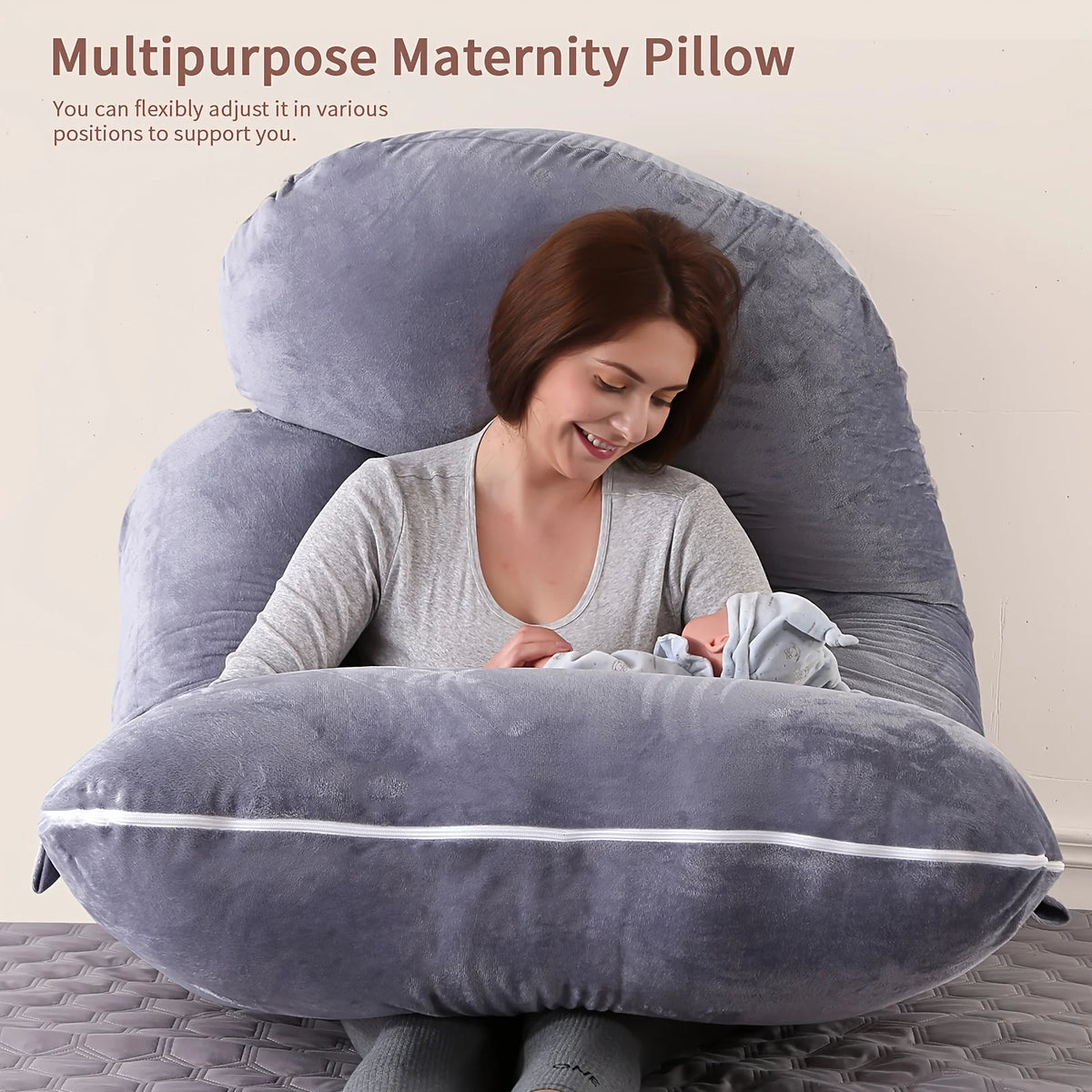 Detachable G-Shaped Maternity Pillow With Lumbar Support For Pregnancy