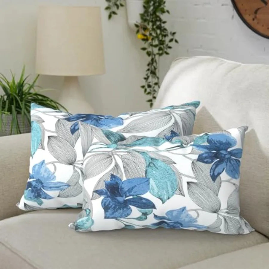 Waterproof Outdoor Lumbar Pillow Inserts Decorative Leather Silk Cushion