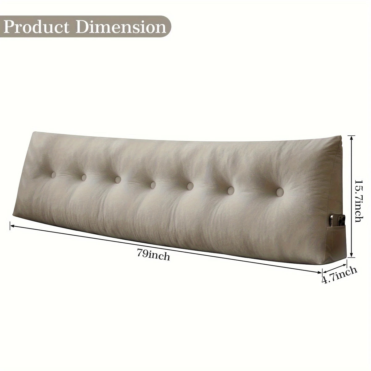Triangular Headboard Pillow With Side Pockets And Reading Backrest