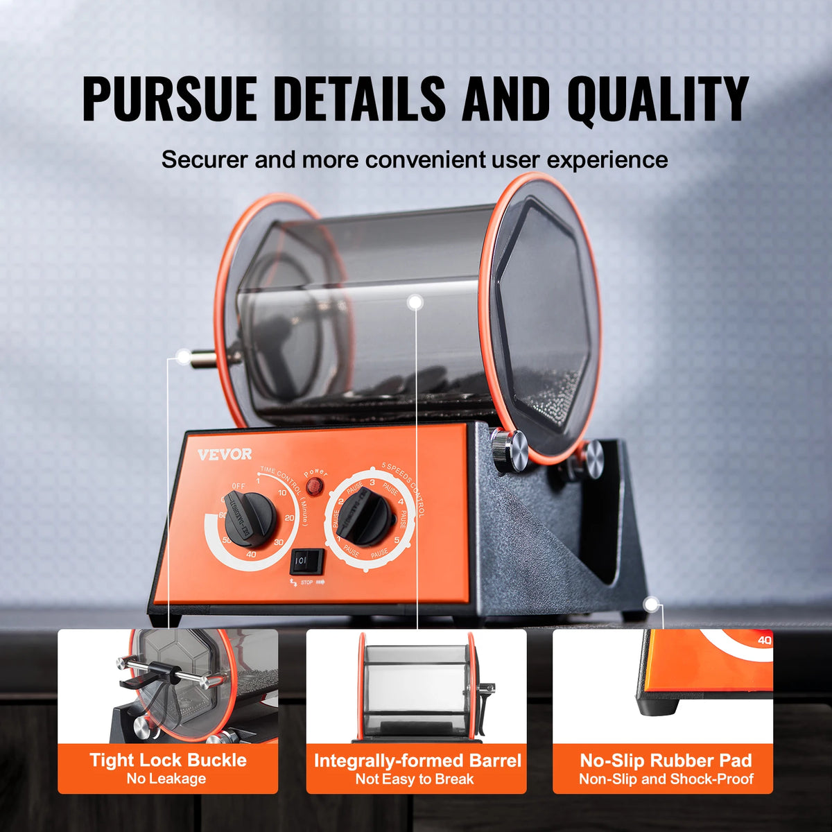 SucceBuy Rotary Tumbler Jewelry Polishing Machine For Gem Finishing