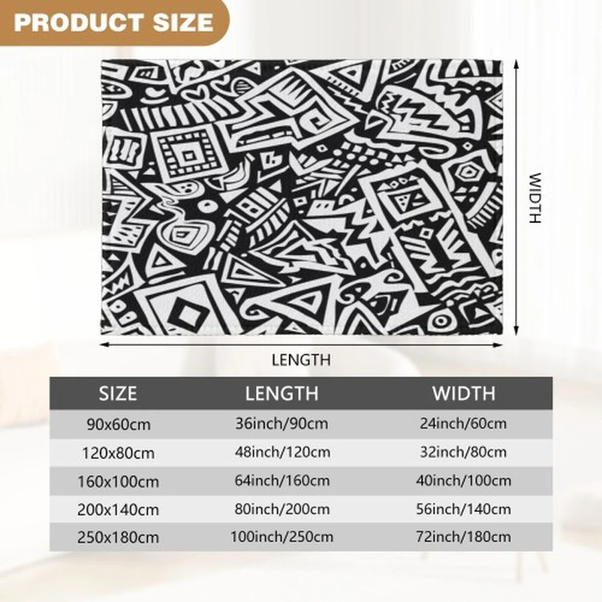 Premium Abstract Wave Design Boho Polyester Area Rug