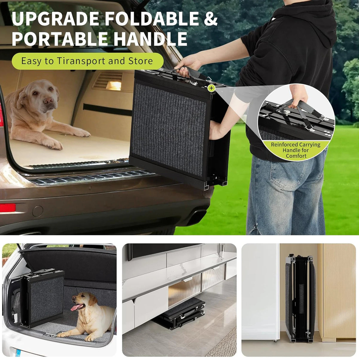 HiMiss Premium Safety Folding Car Ramp For Large Dogs
