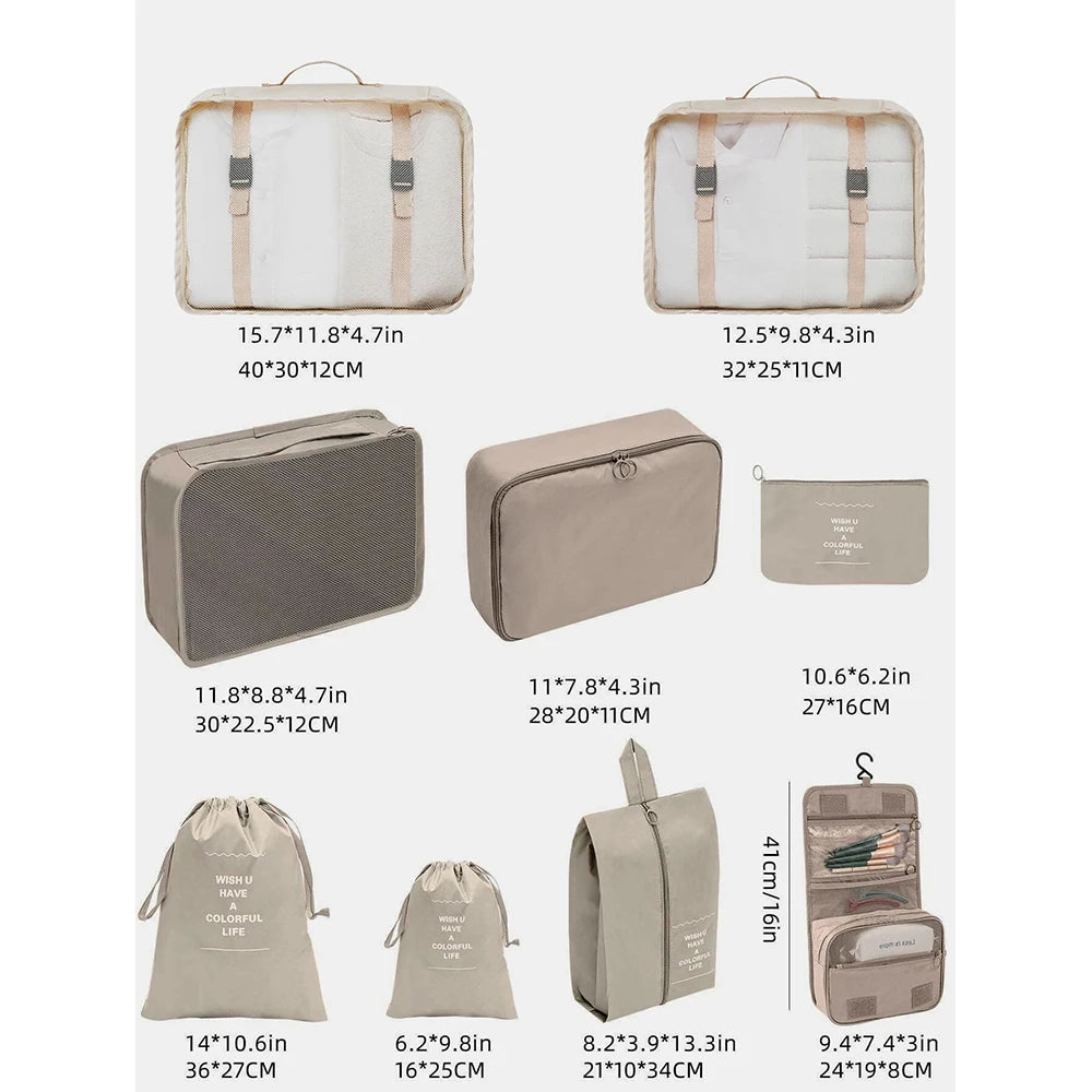 Travel Packing Cubes And Storage Bags For Luggage Organizers