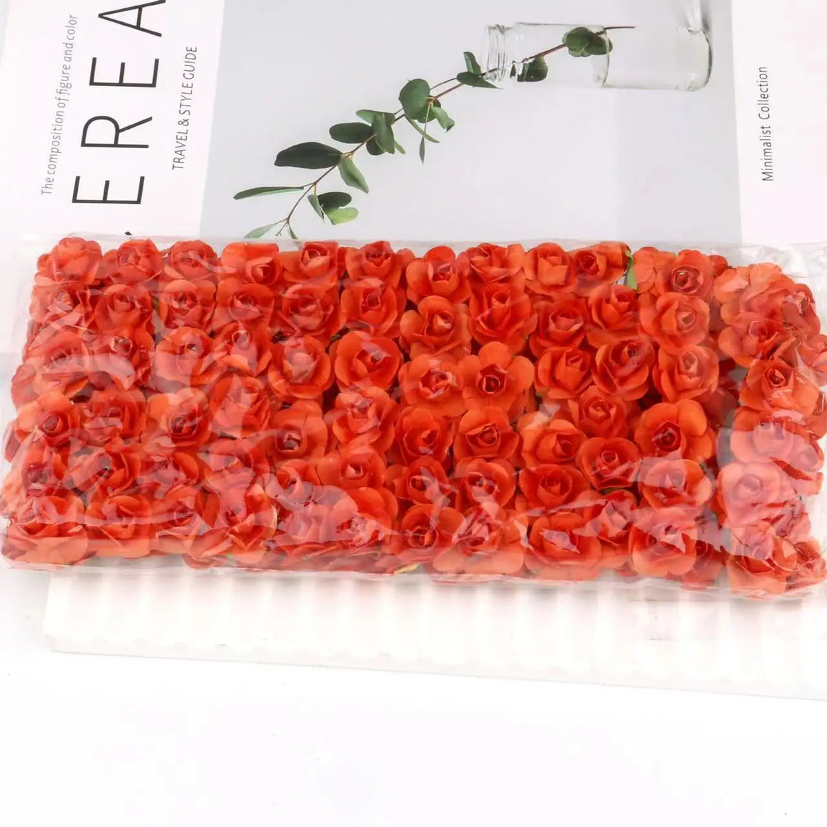 Fujin Artificial Mini Paper Rose Bouquet For Decorations