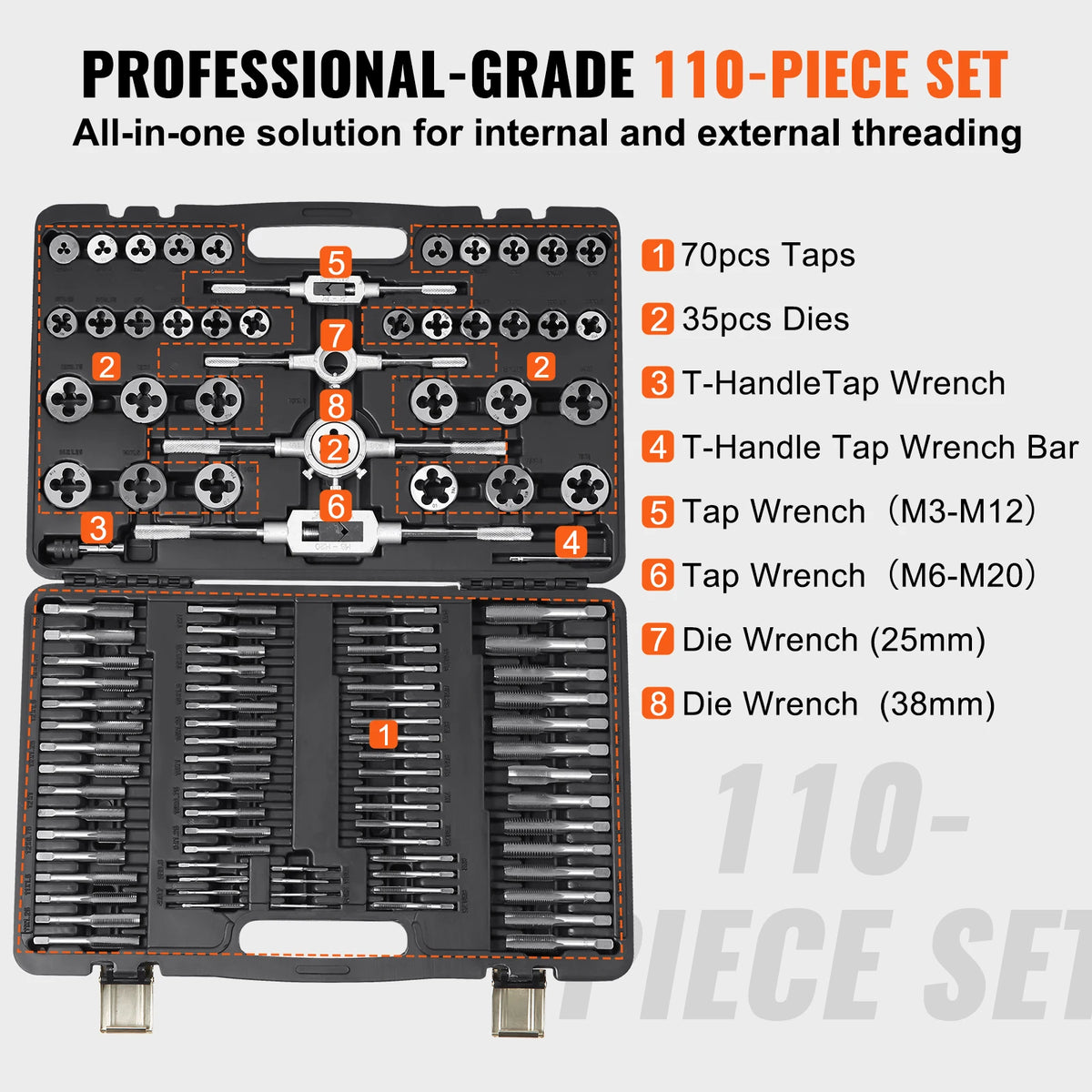 SucceBuy Bearing Steel Tap And Die Set Threading Tool