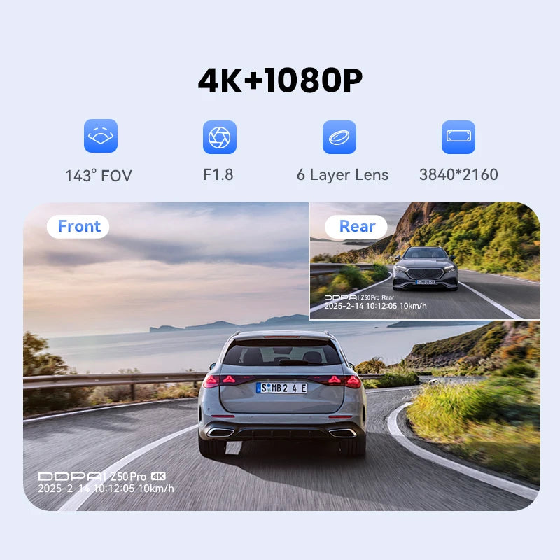 DDPAI Z50 Pro 4K Dash Cam With Integrated GPS Navigation