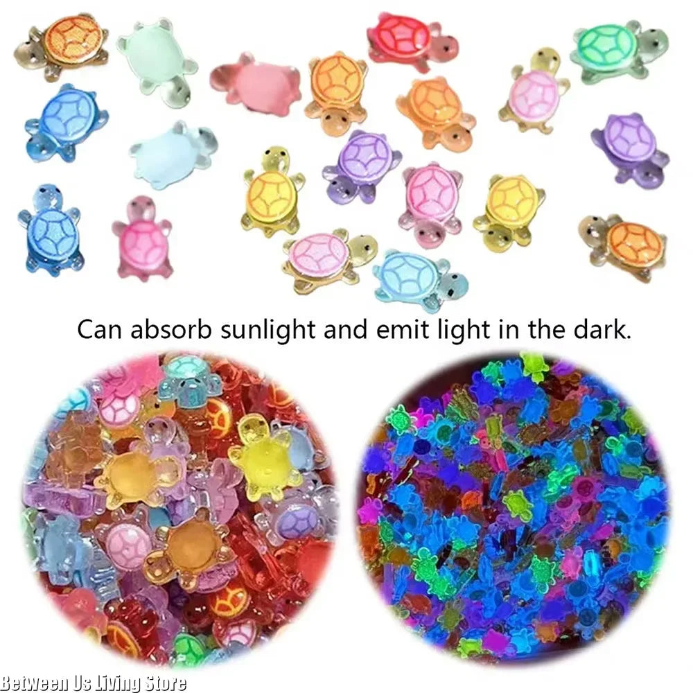 Mini Resin Turtle Figurines Night Glow Micro Landscape Home Decor