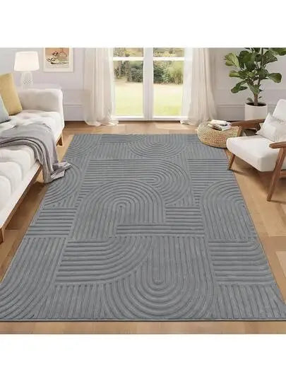 Fluffy Washable Wool Area Rug For Modern Bedroom Flooring
