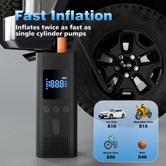 CHPOWKIT Portable Digital Cordless Tire Inflator Air Compressor Pump