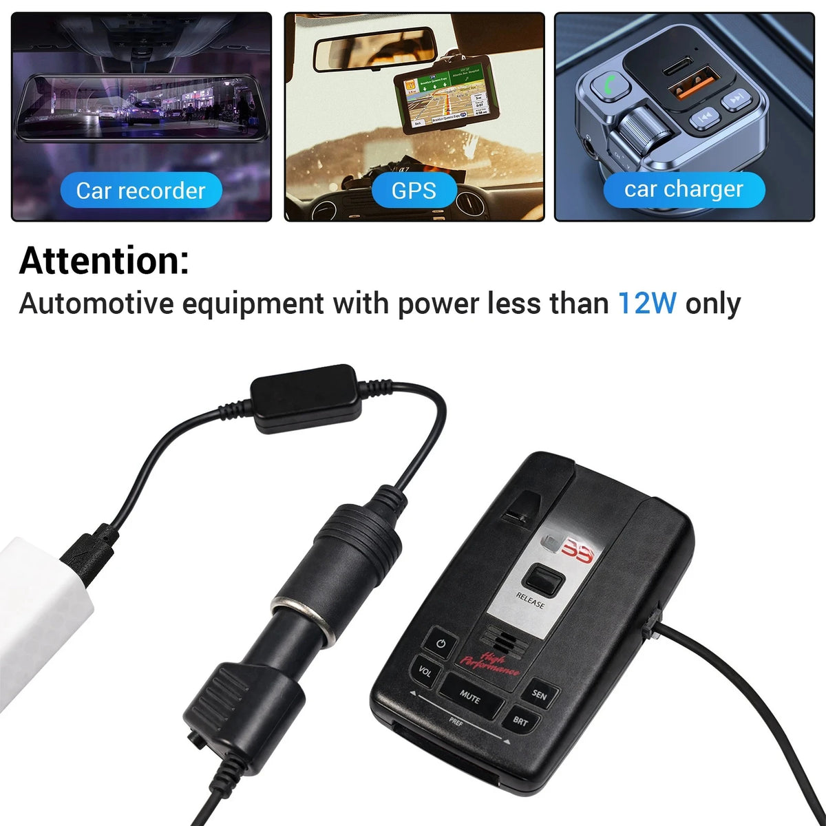 USB To 12V Cigarette Lighter Socket Adapter Car Converter