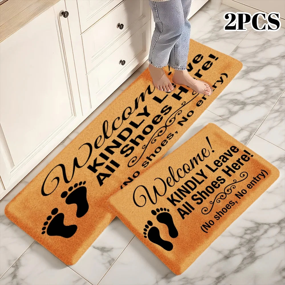 3 Piece Kitchen Floor Mat Decor With Vinyl Backing