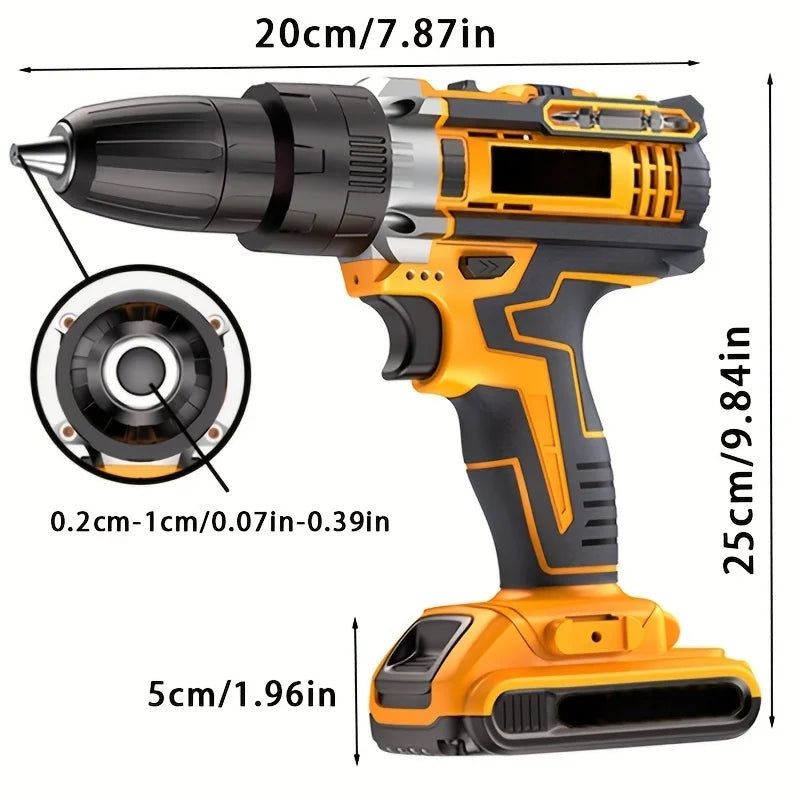 Professional 21V Cordless Drill Driver Kit With LED Light