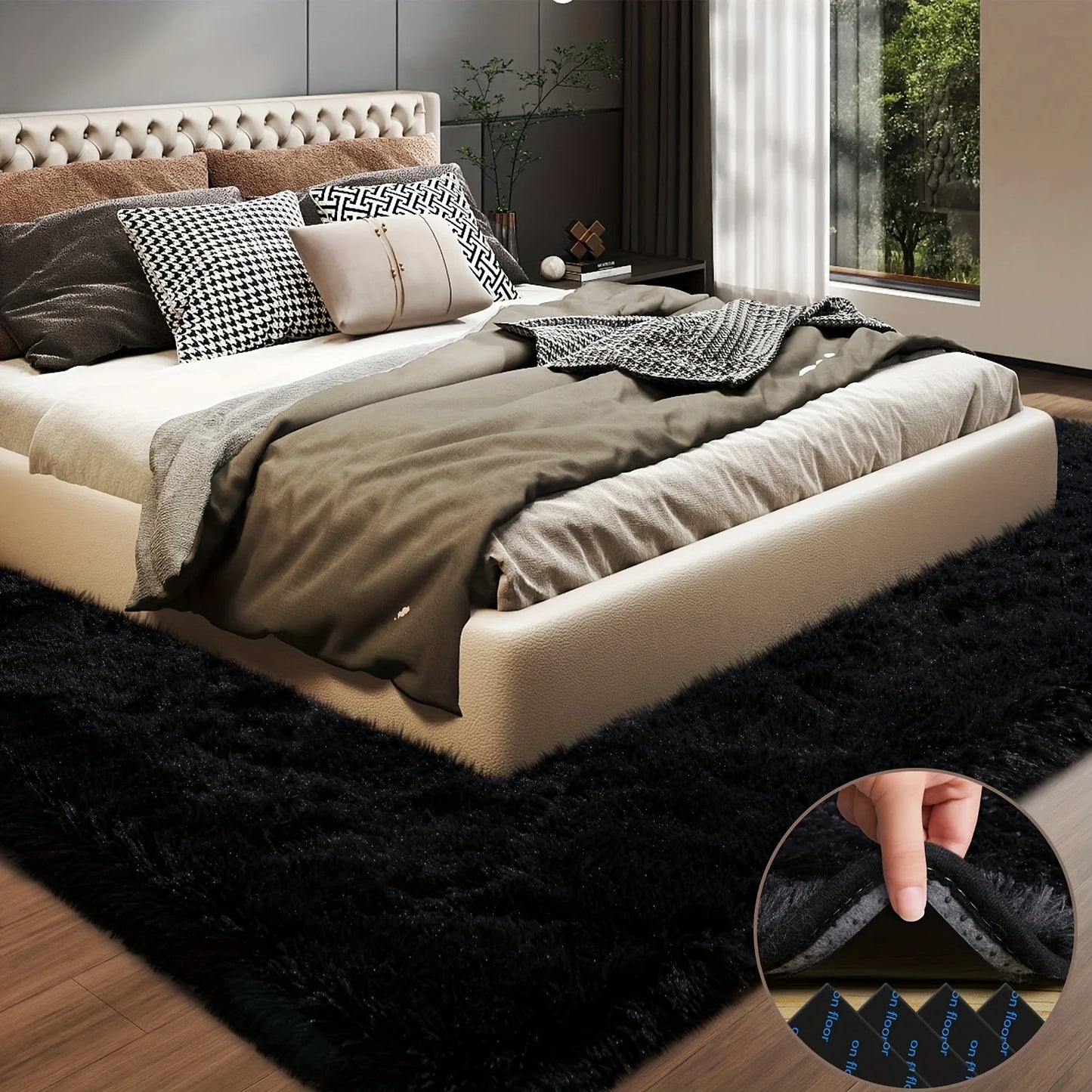 Large Aubusson Plush Area Rug For Living Room And Bedroom