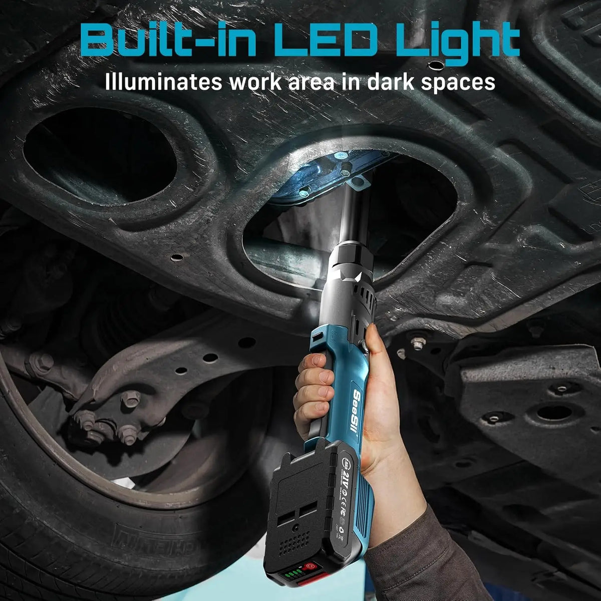 Seesii 21V Cordless Brushless Electric Ratchet Wrench
