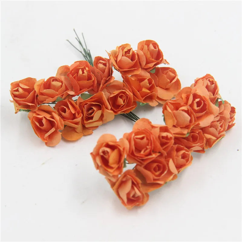 Fujin Artificial Mini Paper Rose Bouquet For Decorations