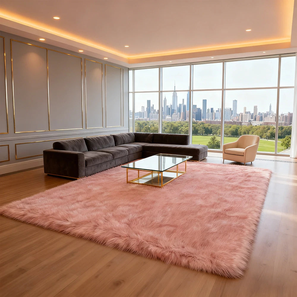 Simple Solid Polyester Area Rug For Living Room