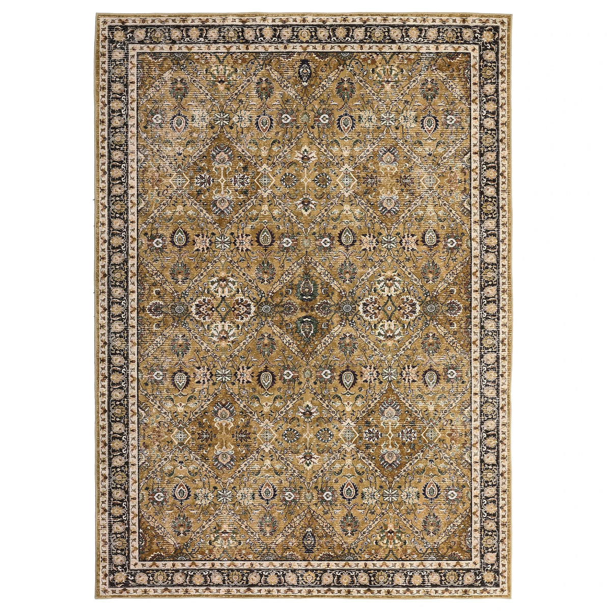 Moroccan Trellis Low Pile Living Room Area Rug Washable