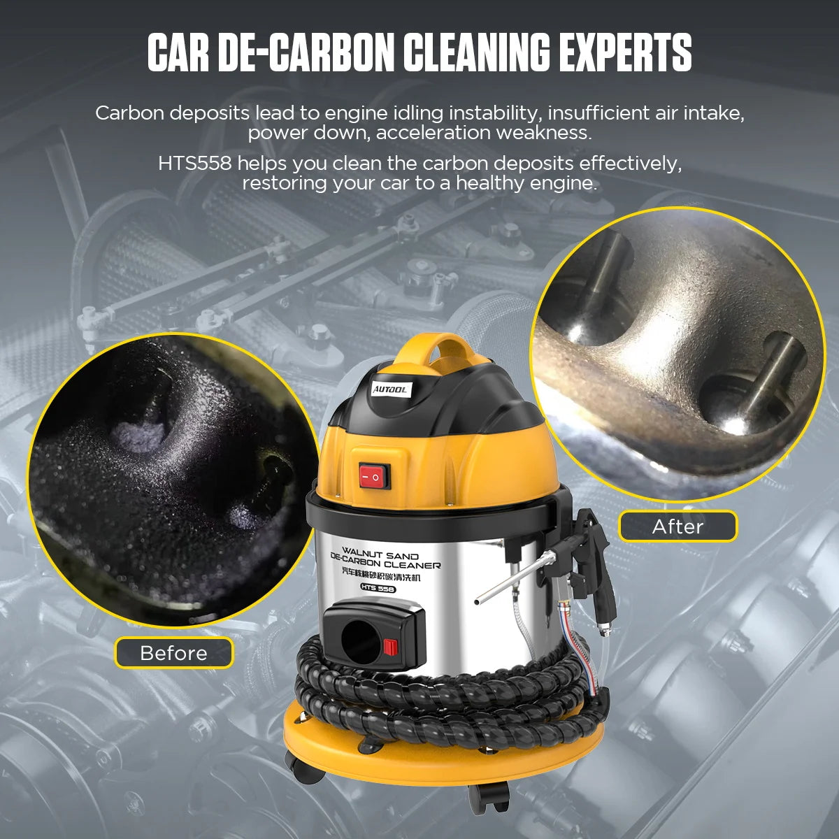 AUTOOL HTS558 Automotive Walnut Blaster Carbon Cleaning Machine