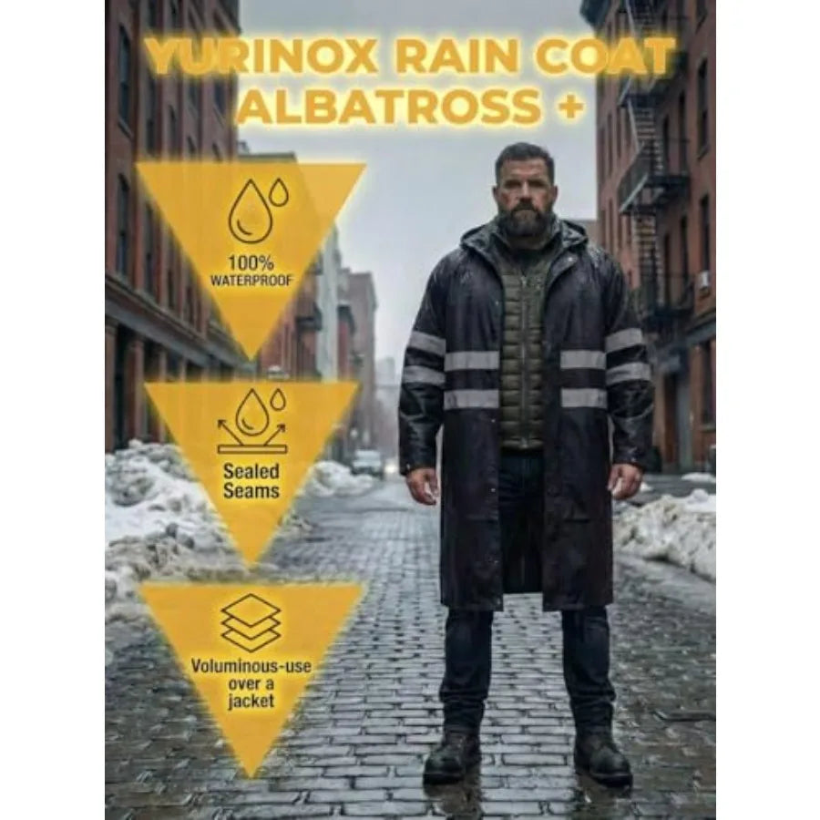 Long Hooded Waterproof Safety Raincoat Poncho For Adults