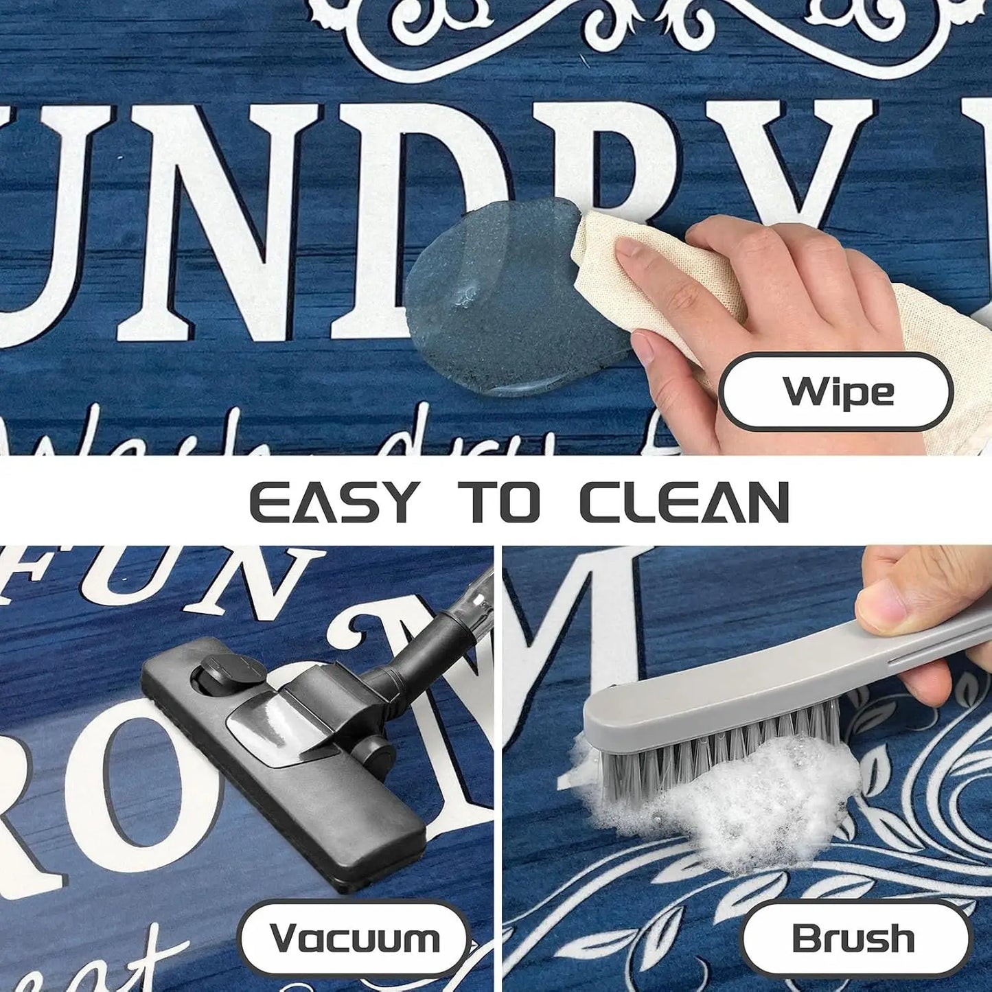 Washable Non-Slip Acrylic Laundry Room Rug Runner