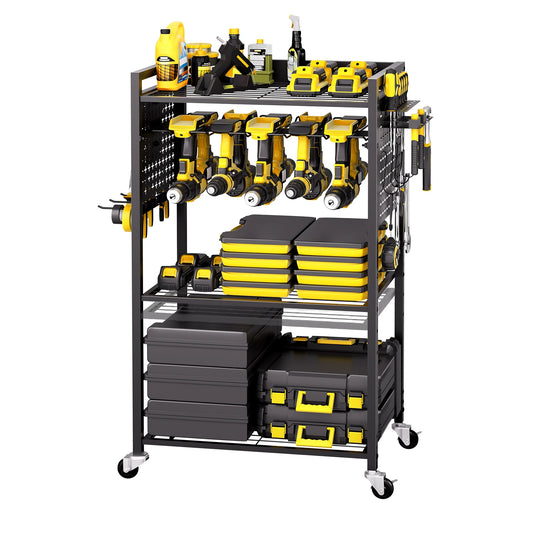 SucceBuy 4 Tier Rolling Tool Organizer Cart For Garage And Workshop