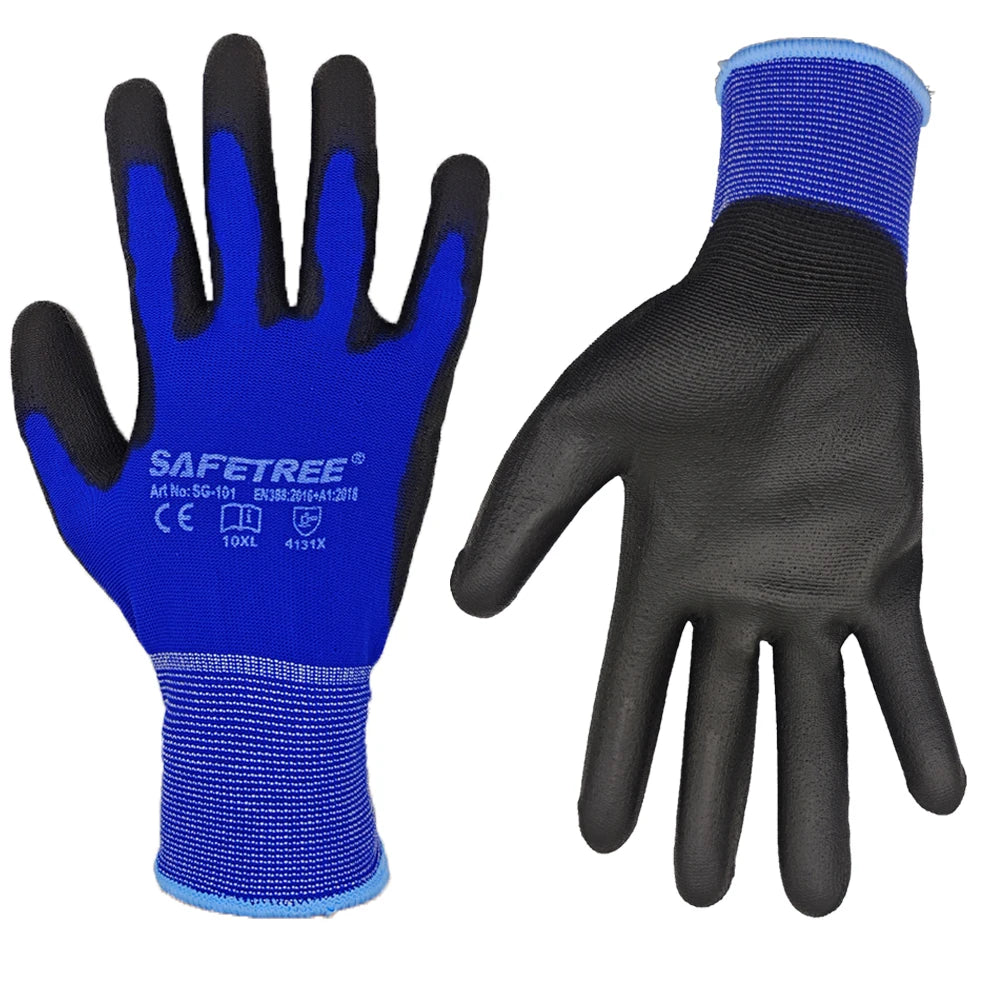 CE EN388 Certified Nylon Lined PU Coated Work Gloves