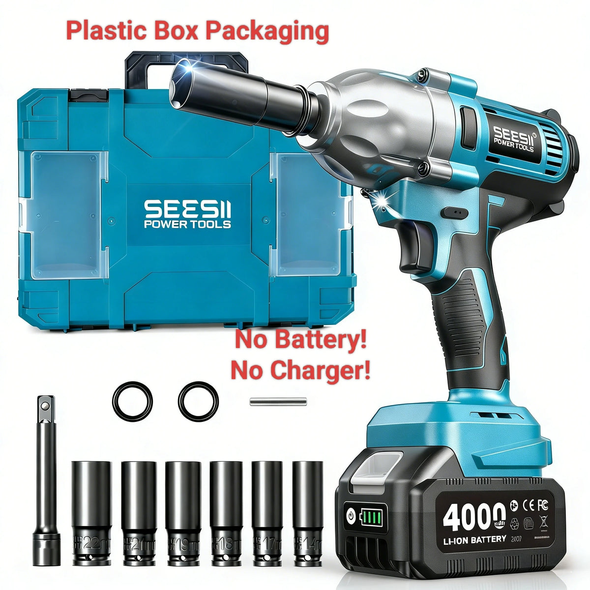 Seesii Brushless Cordless Impact Wrench 1200Nm High Torque
