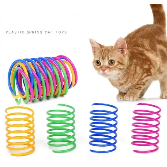 Interactive Cat Spring Coil Toys Durable Plastic For Cats