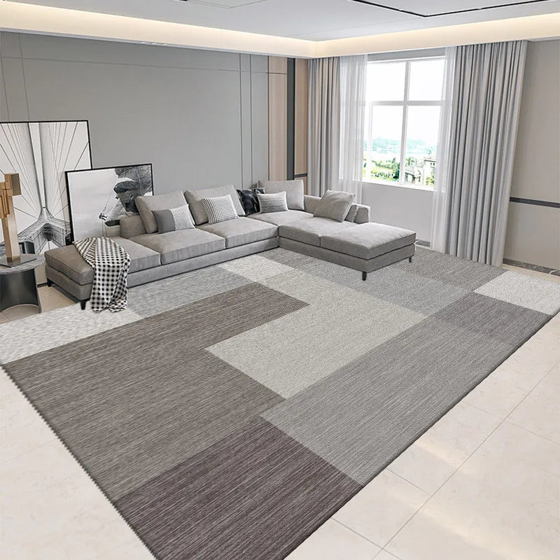 Nordic Geometric Print Crystal Velvet Area Rug With Non-Slip Backing