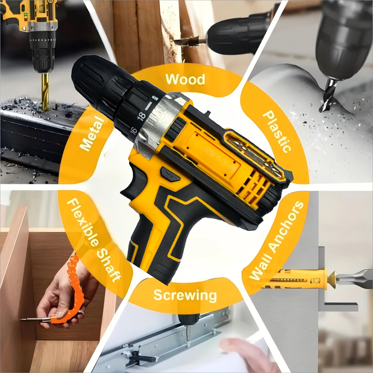 21V Cordless Lithium Drill Set With Dual Batteries And Case