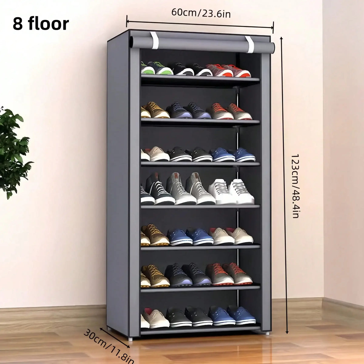 Multi Tier Nonwoven Fabric Shoe Rack With Storage Solutions