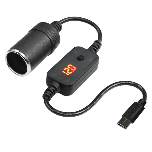 USB To 12V Cigarette Lighter Socket Adapter Car Converter