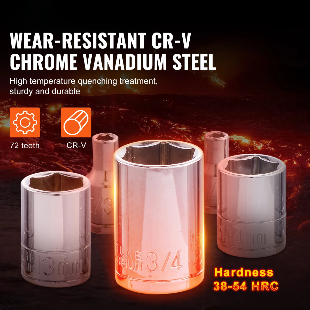 SucceBuy Mechanics Tool Set With Chrome Vanadium SAE Metric Sockets