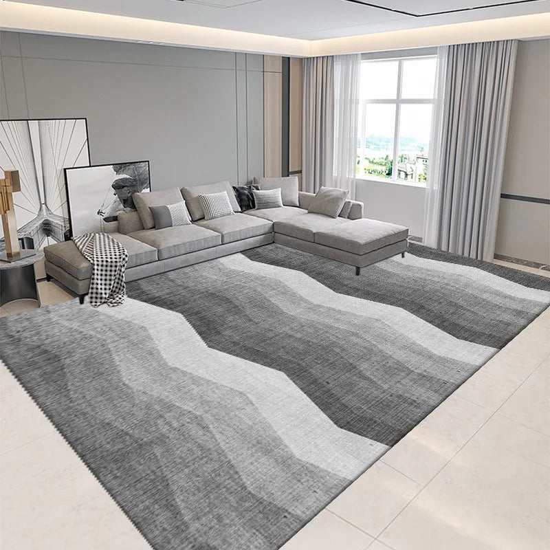 Nordic Geometric Print Crystal Velvet Area Rug With Non-Slip Backing
