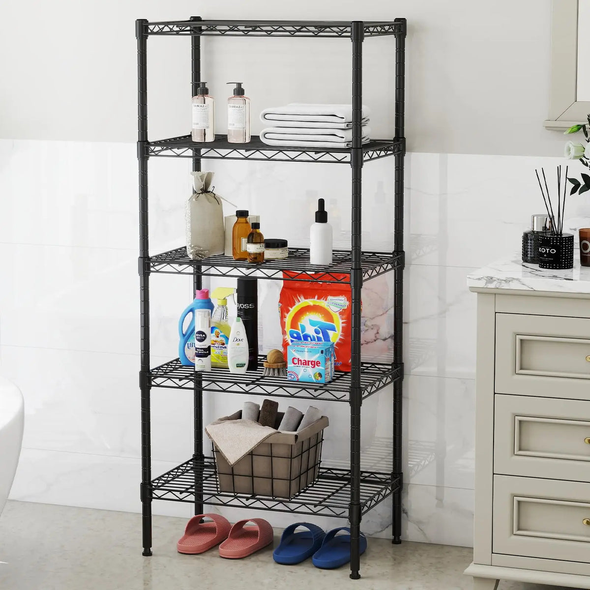 JHK Adjustable Metal Wire Storage Rack Organizer Shelf