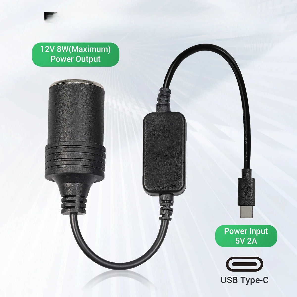 USB To 12V Cigarette Lighter Socket Adapter Car Converter