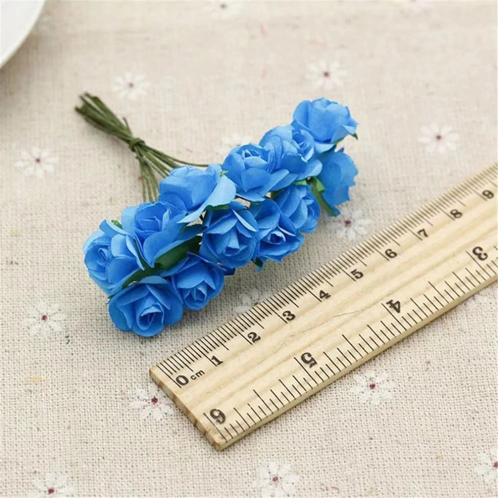 Fujin Artificial Mini Paper Rose Bouquet For Decorations