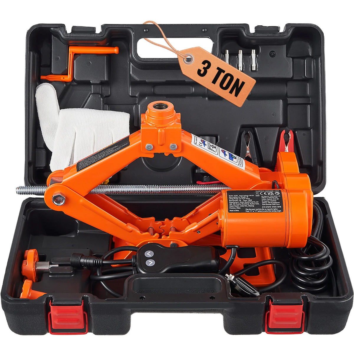 SucceBuy 12V Electric Scissor Car Jack With Impact Wrench